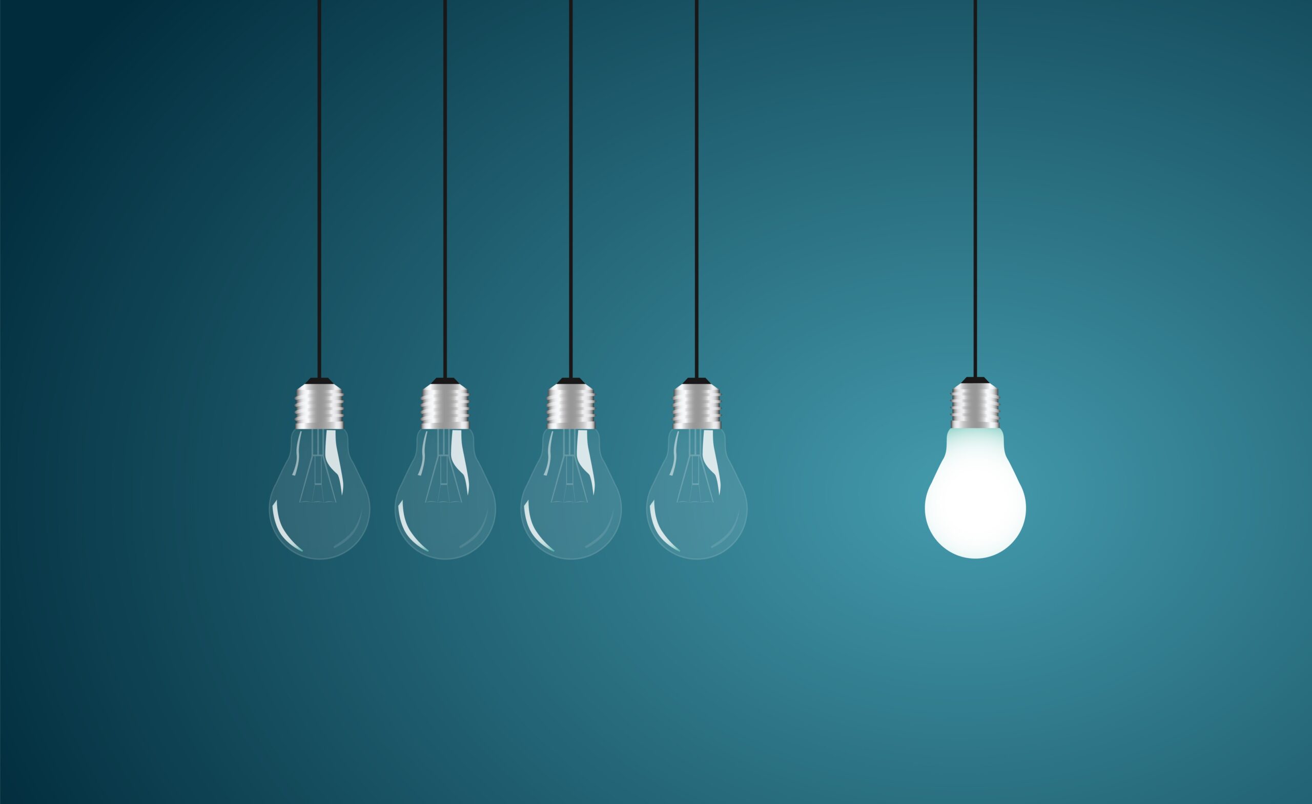 Llightbulb as symbol of idea. Vector illustration. Ein scharfes Profil gibt Orientierung